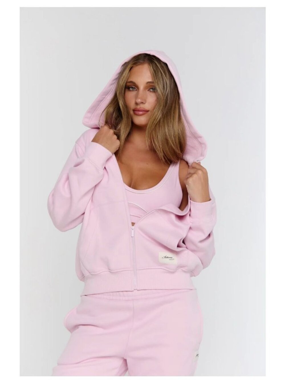 Astoria Athletics small powder pink FormFleece zip hoodie oversized athleisure